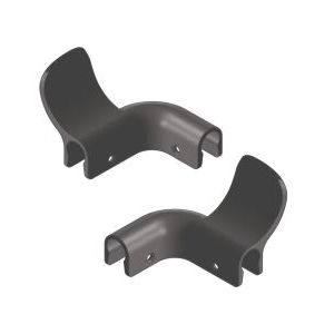 Zoo Hardware Hands Free Nylon Adapter in black, consisting of two curved connectors designed for secure attachment in various applications.