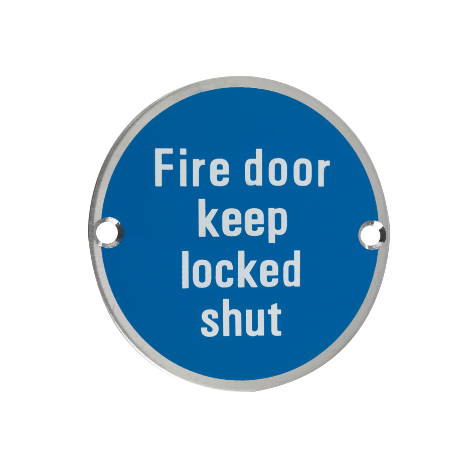Fire Door Keep Locked Shut Sign