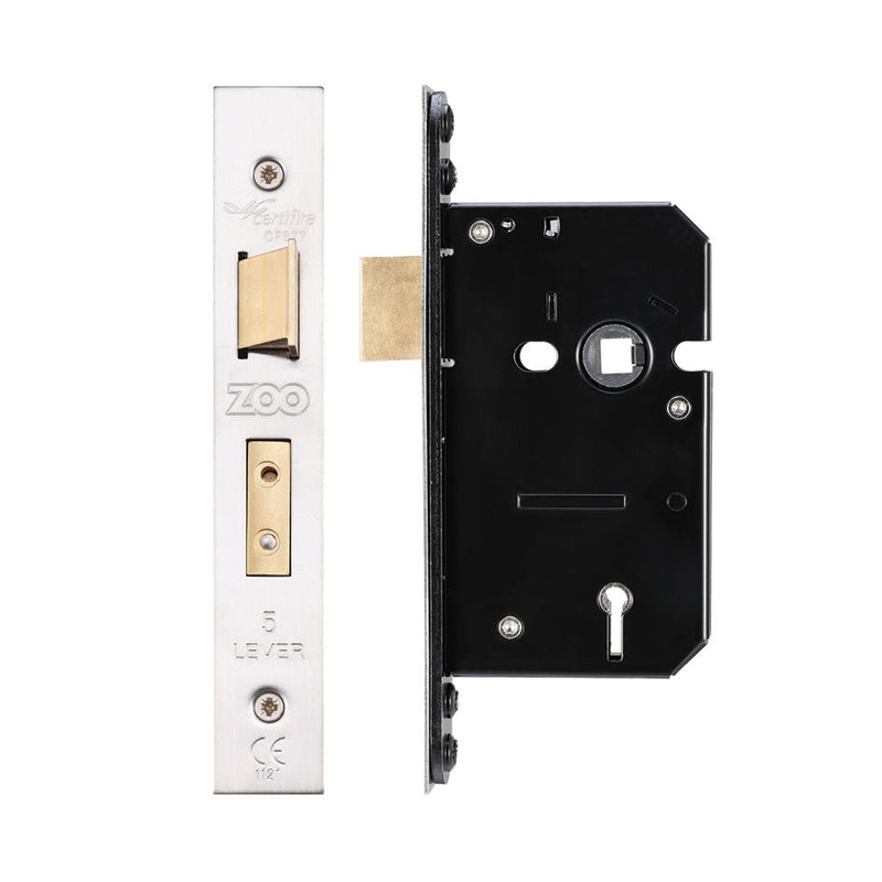 5 Lever Sash Lock Satin Stainless 64mm Love Handles uk