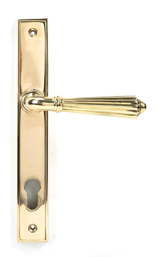 Polished Brass Hinton Slimline Lever Espag. Lock Set.