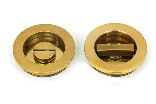 Aged Brass  Plain Round Pull - Privacy Set.