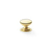 AW - Waltz Round Cupboard Knob on Stepped Rose - Polished Brass - Knob 25mm