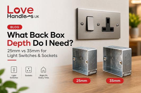 Light switch back boxes in 25mm and 35mm depths