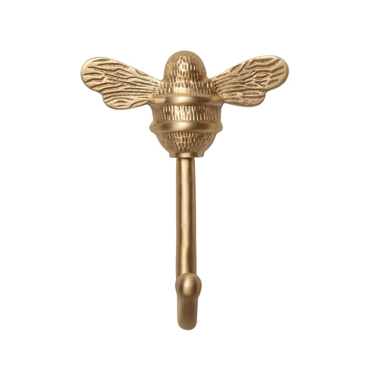 Solid Brass bee Coat Hook - Satin Brass Finish