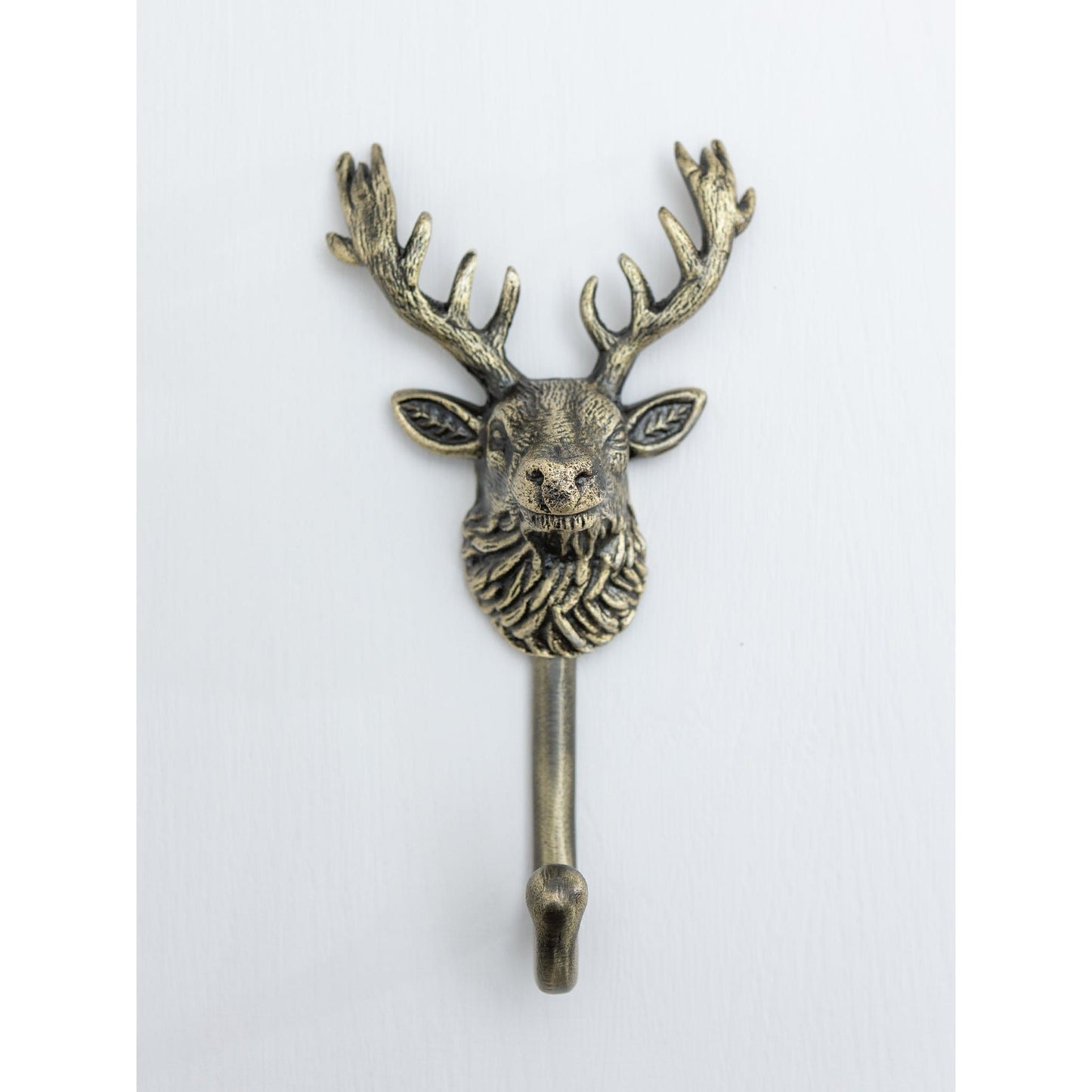 Highland Stag Coat Hook - Heritage Finish - Brass bee