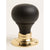 Plain Door Knobs - Ebonised & Polished Brass (Pair)