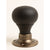 Plain Door Knobs - Ebonised & Antique Brass (Pair)