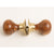 Plain Door Knobs - Rosewood & Satin Brass (Pair)