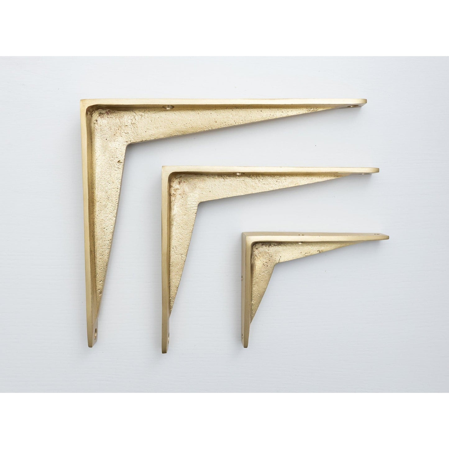 Satin Brass Shelf Brackets - Heavy Duty Solid Brass - Brass bee