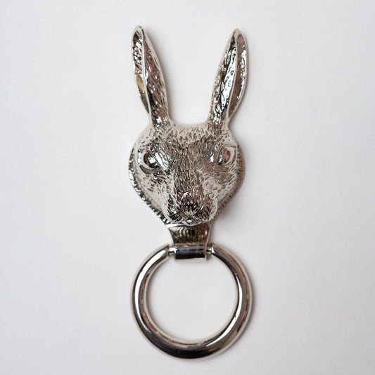 Brass Hare Door Knocker Nickel Finish