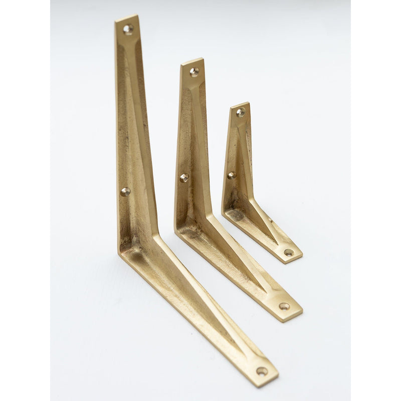 Satin Brass Shelf Brackets - Heavy Duty Solid Brass - Brass bee