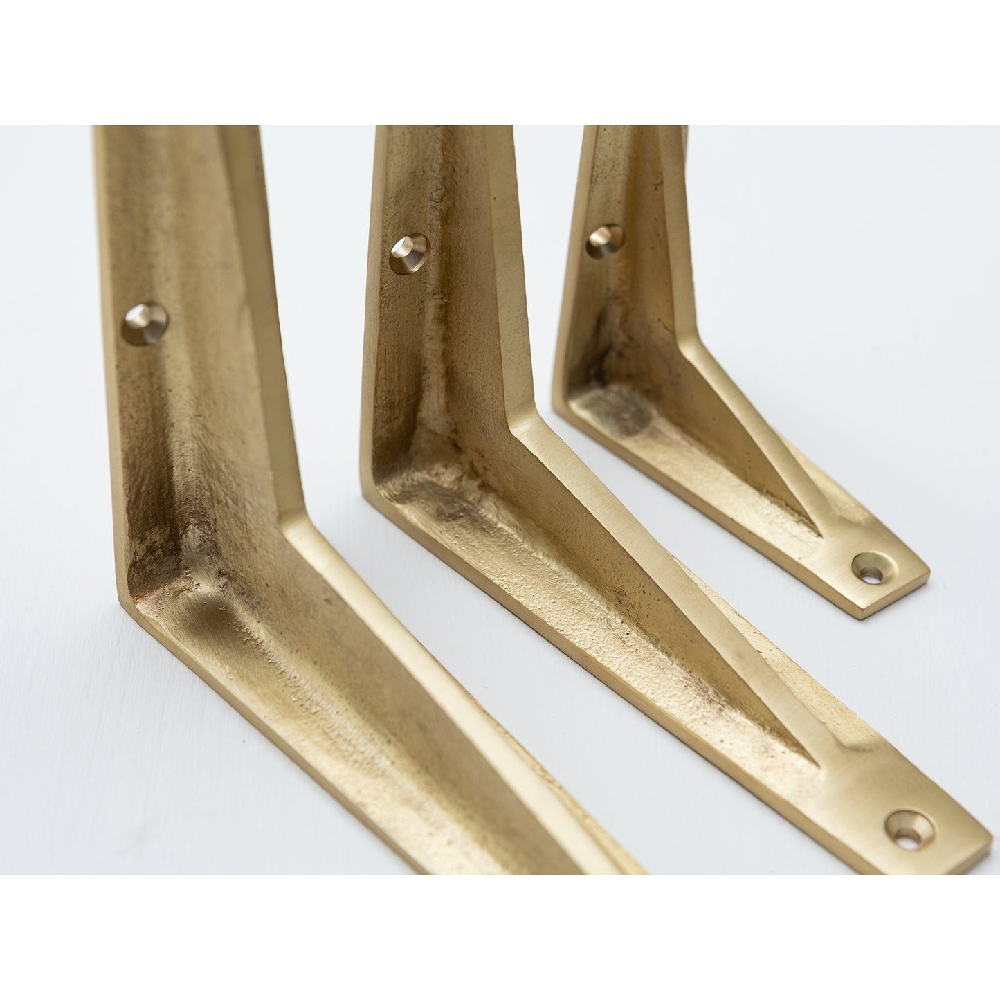 Satin Brass Shelf Brackets - Heavy Duty Solid Brass - Brass bee