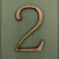Brass Bee Floating House Number 5 — Heritage Finish