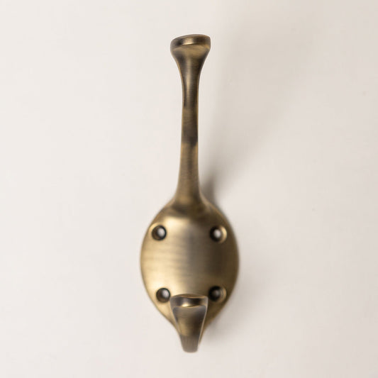 Solid Brass Signature Coat Hook – Antique Brass Finish