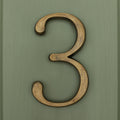 Brass Bee Floating House Number 5 — Heritage Finish