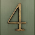 Brass Bee Floating House Number 5 — Heritage Finish