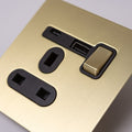Satin Brass Switches and Sockets - Straight Knurled Design