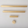 Solid Brass Straight Knurled Kitchen Pull Handles & Knobs - Satin Brass Finish