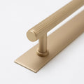 Solid Brass Straight Knurled Kitchen Pull Handles & Knobs - Satin Brass Finish