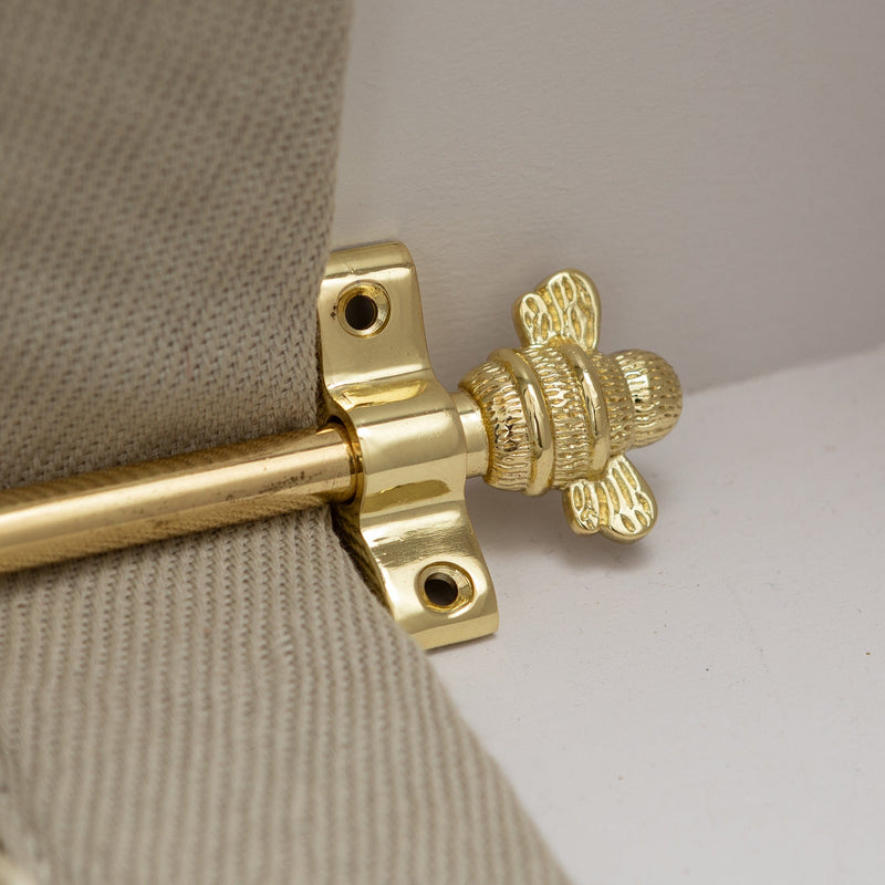 Polished Brass Finish Stair Rods with Brass Bee Finials - 900mm