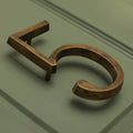 Brass Bee Floating House Number 5 — Heritage Finish