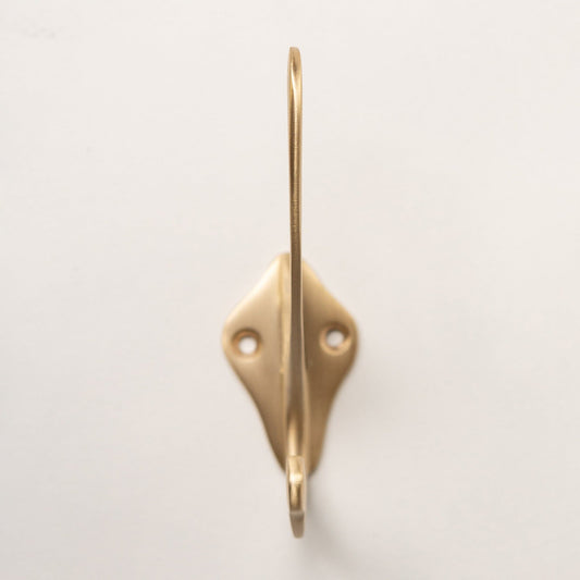 Solid Brass Sunrise Coat Hook - Satin Brass Finish