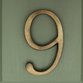 Brass Bee Floating House Number 5 — Heritage Finish