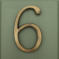 Brass Bee Floating House Number 5 — Heritage Finish