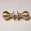 Solid Brass Door Knobs - Ringed Satin Brass (Pair) | Thumbturns & Latches