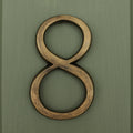 Brass Bee Floating House Number 5 — Heritage Finish