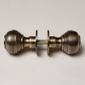 Solid Brass Door Knobs - Ringed Antique Brass (Pair) | Thumbturns & Latches