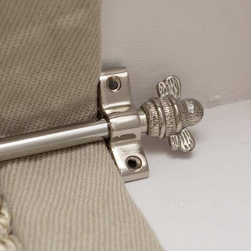 Nickel Stair Rods with Brass Bee Finials - 725mm