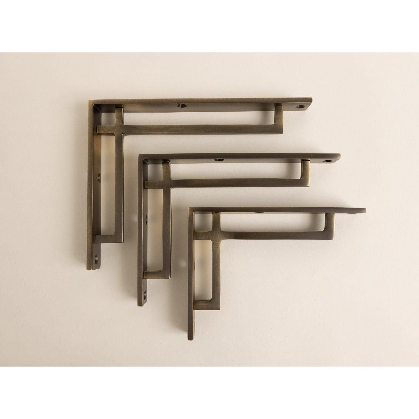 Antique Brass Art Deco Solid Brass Brackets - Brass bee