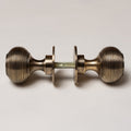Solid Brass Door Knobs - Beehive Antique Brass (Pair) | Thumbturns & Latches