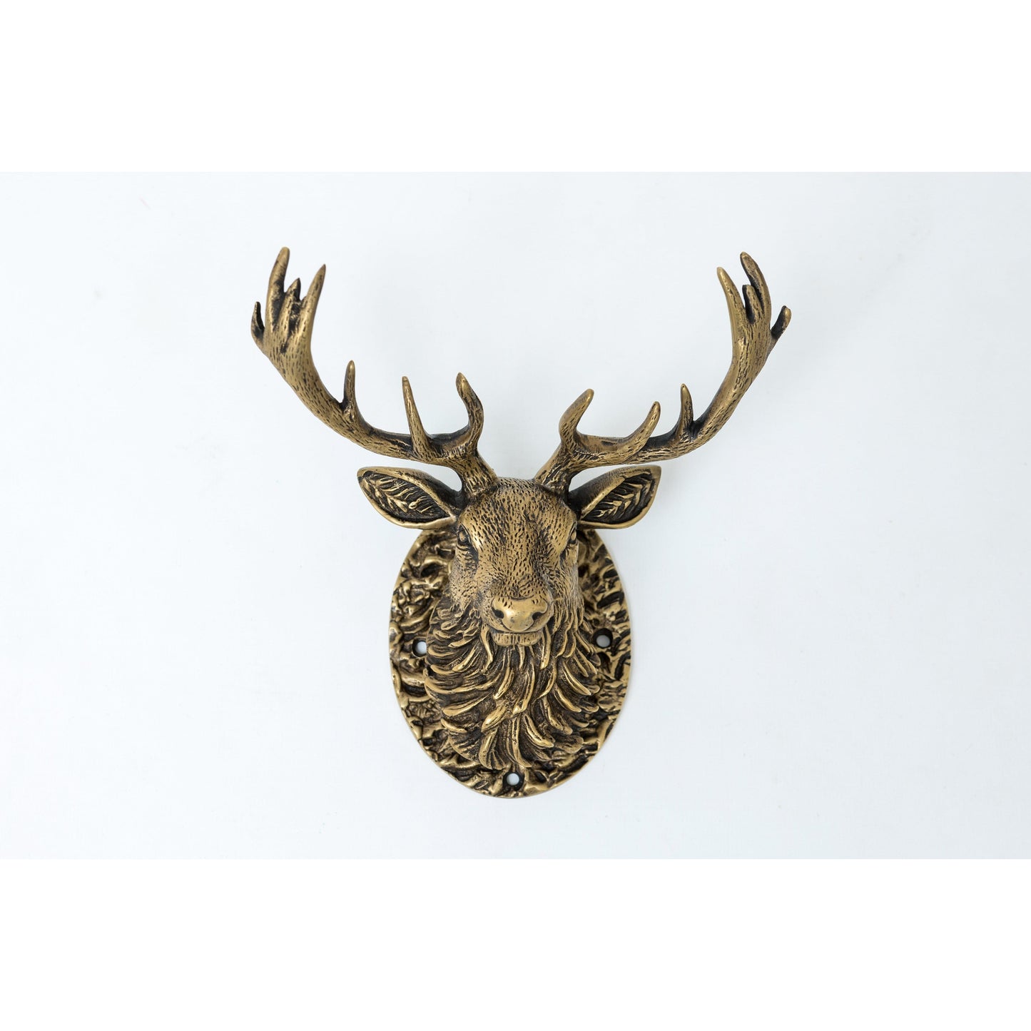 Stag Door Knocker - Heritage Finish - Brass bee