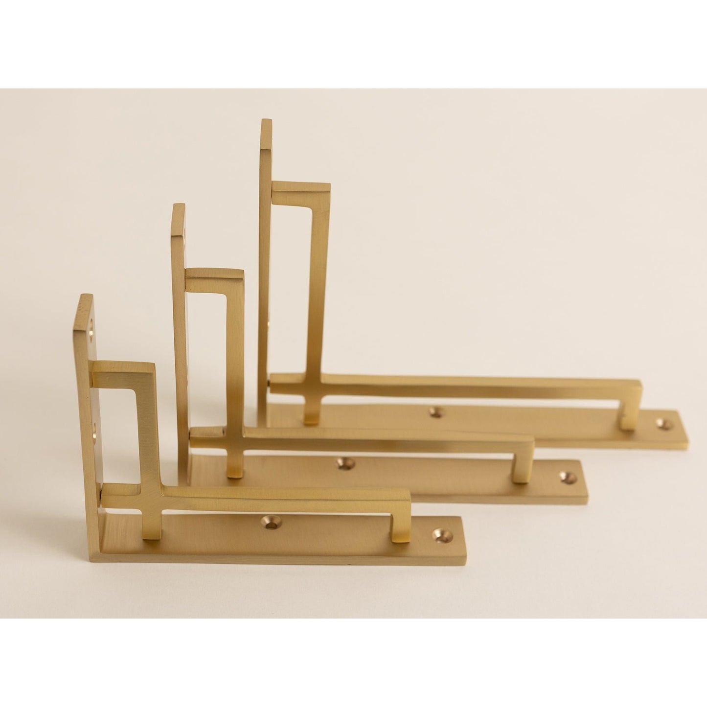 Satin Brass Art Deco Solid Brass Brackets - Brass bee