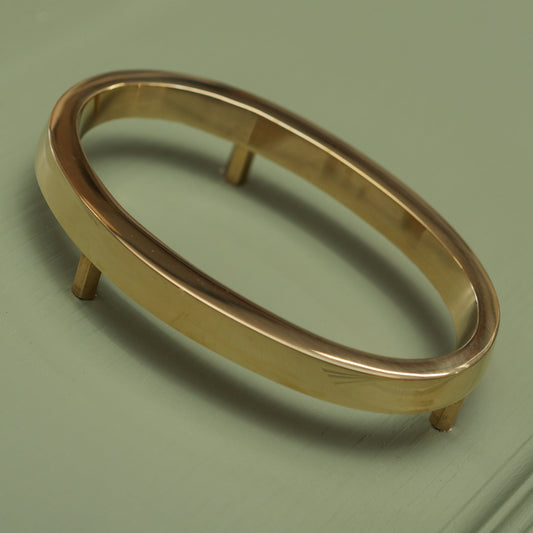 Floating polished brass house number 0