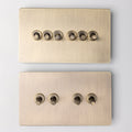 Brass Bee Antique Brass Knurled Switch — Single Dimmer