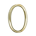 Brass bee Premium Floating Plain House Numbers in polished brass finish, showcasing the numeral '0' with a smooth, round shape and a shiny metallic surface.