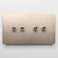 Brass Bee Antique Brass Knurled Switch — Single Dimmer