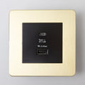 Satin Brass Switches and Sockets - Straight Knurled Design