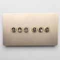 Brass Bee Antique Brass Knurled Switch — Single Dimmer
