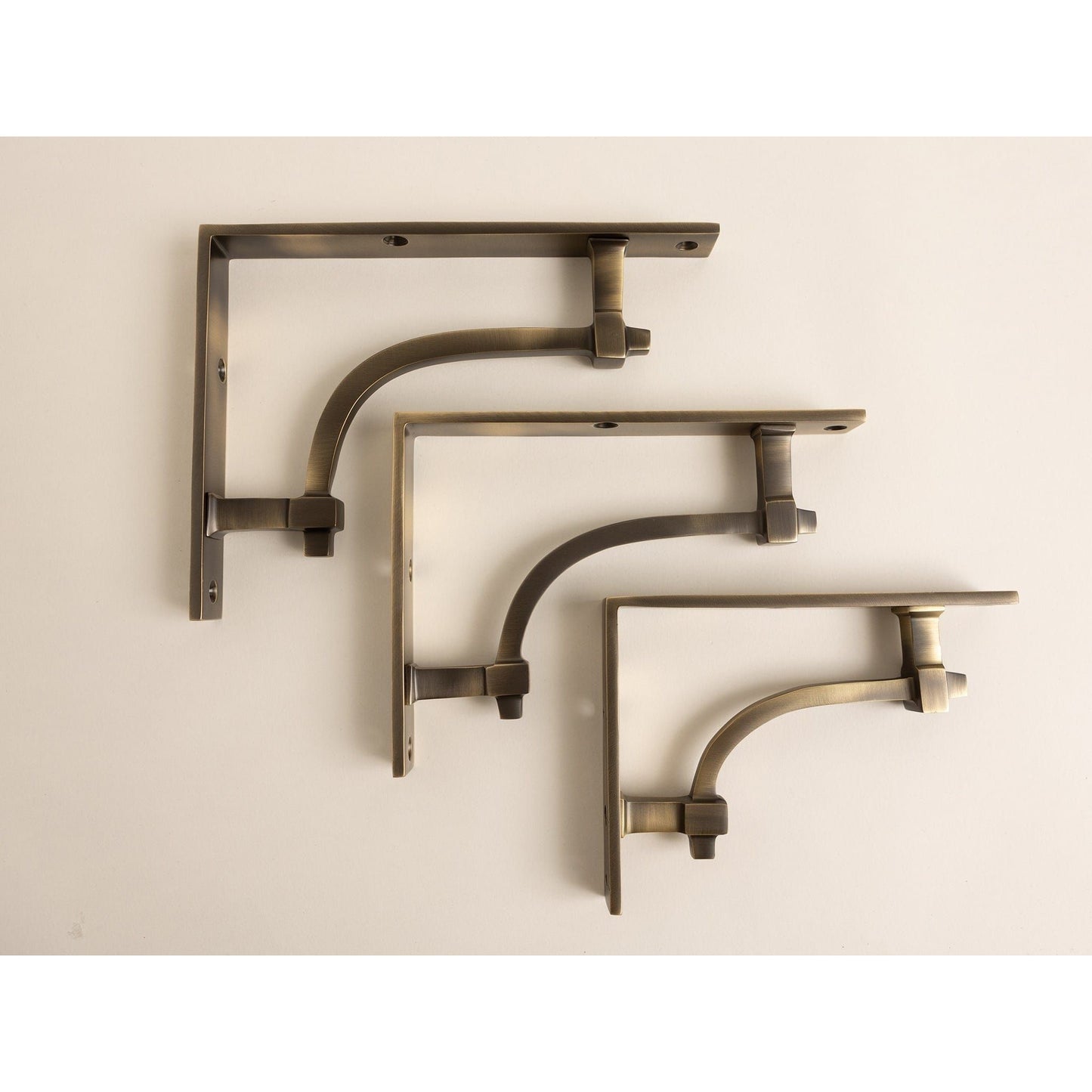 Antique Brass Vintage Industrial Style Solid Brass Shelf Brackets - Brass bee