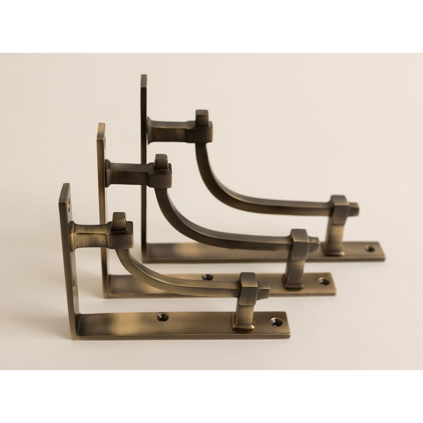 Antique Brass Vintage Industrial Style Solid Brass Shelf Brackets - Brass bee