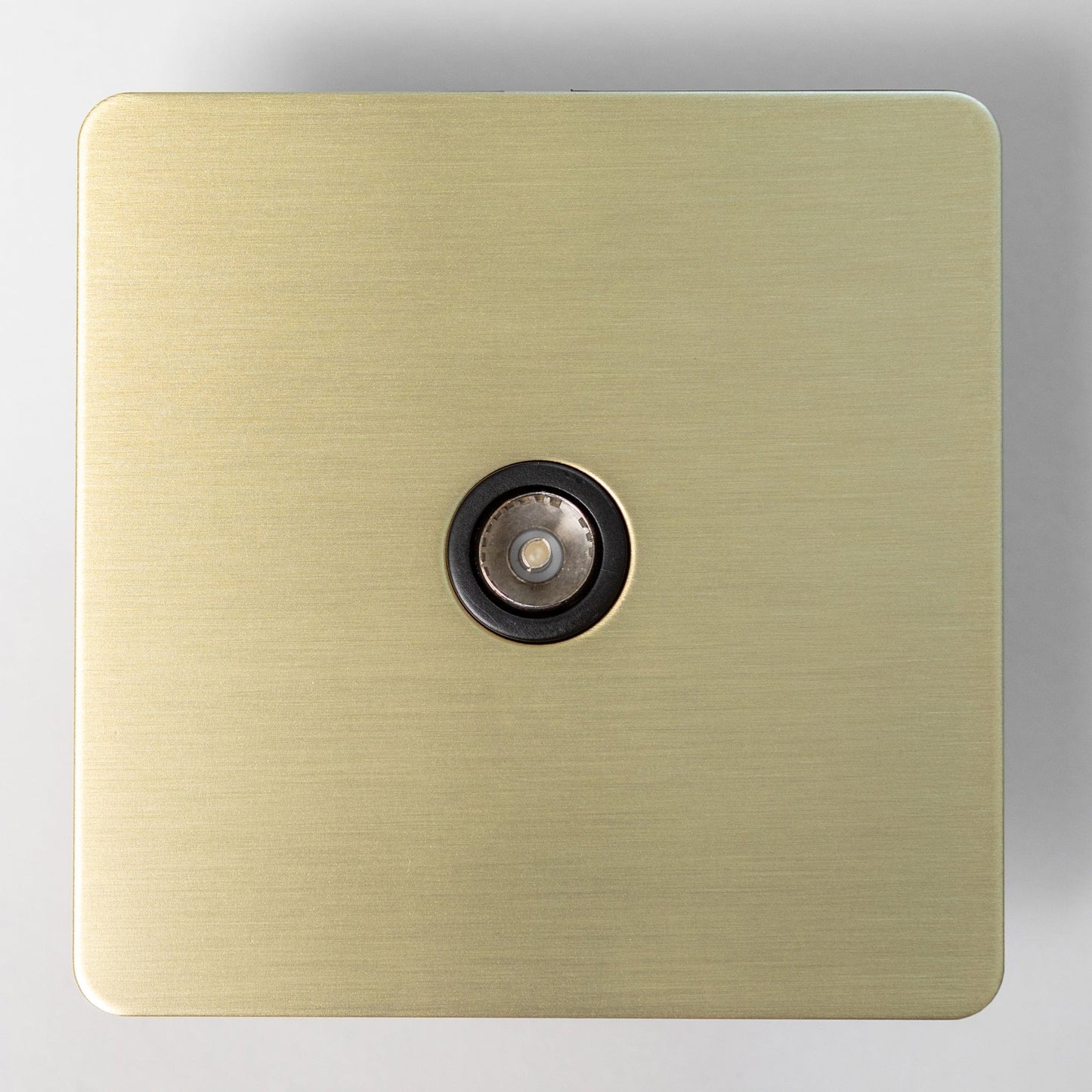 Satin Brass Switches and Sockets - Straight Knurled Design