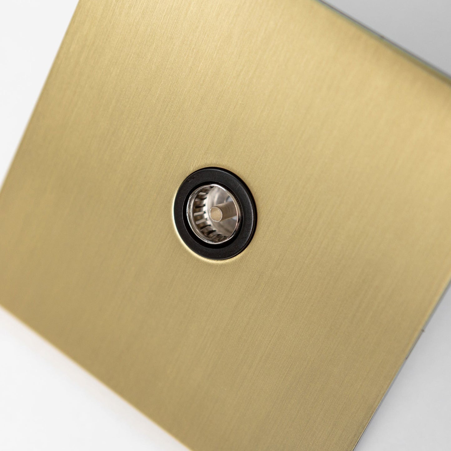 Satin Brass Switches and Sockets - Straight Knurled Design