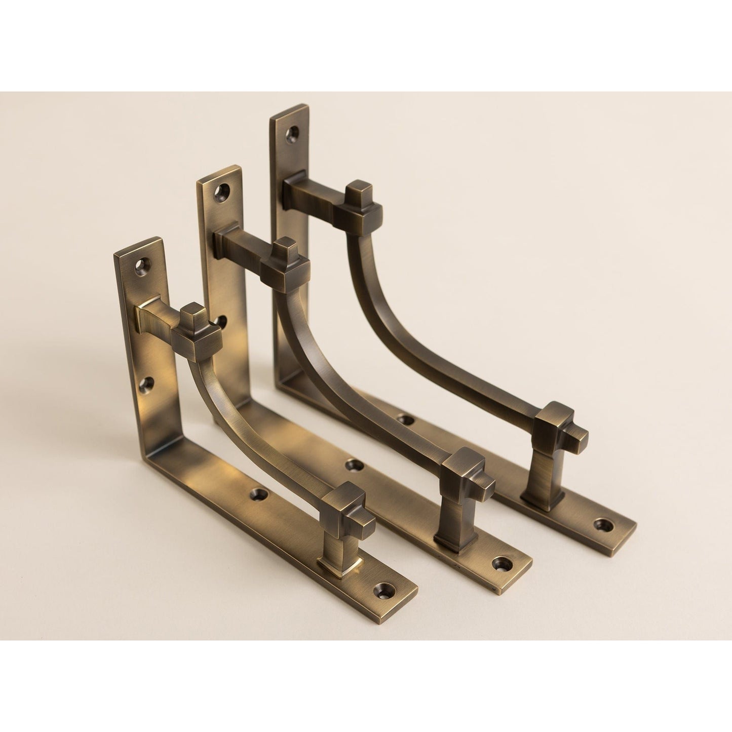 Antique Brass Vintage Industrial Style Solid Brass Shelf Brackets - Brass bee