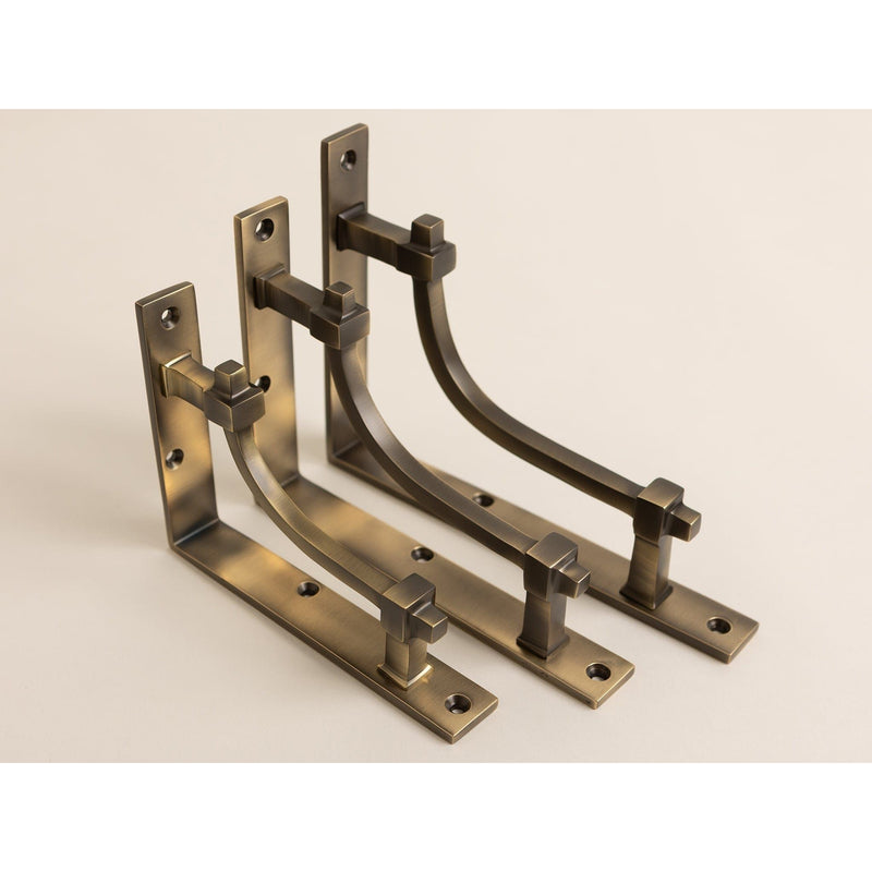 Antique Brass Vintage Industrial Style Solid Brass Shelf Brackets - Brass bee