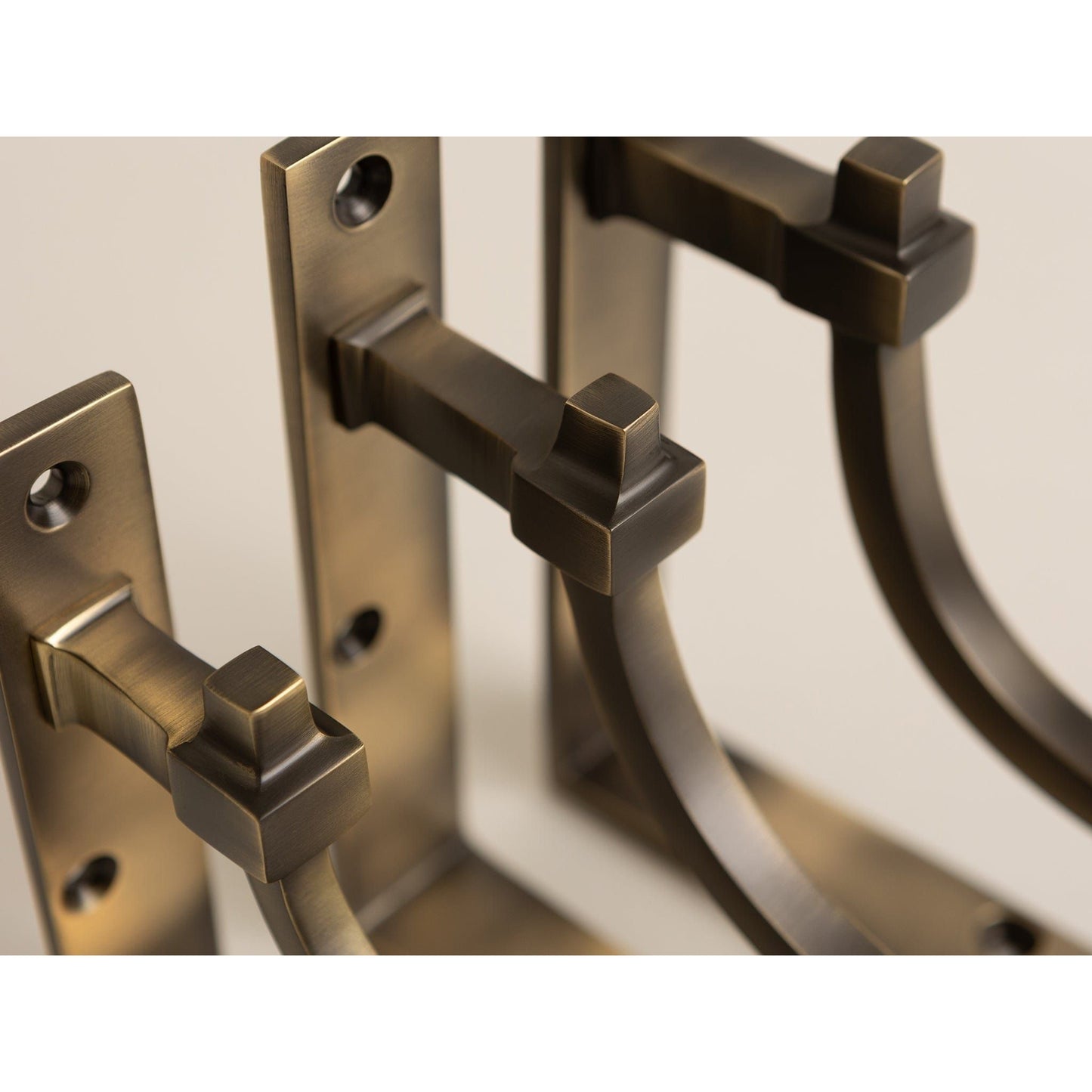 Antique Brass Vintage Industrial Style Solid Brass Shelf Brackets - Brass bee