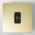 Satin Brass Switches and Sockets - Straight Knurled Design